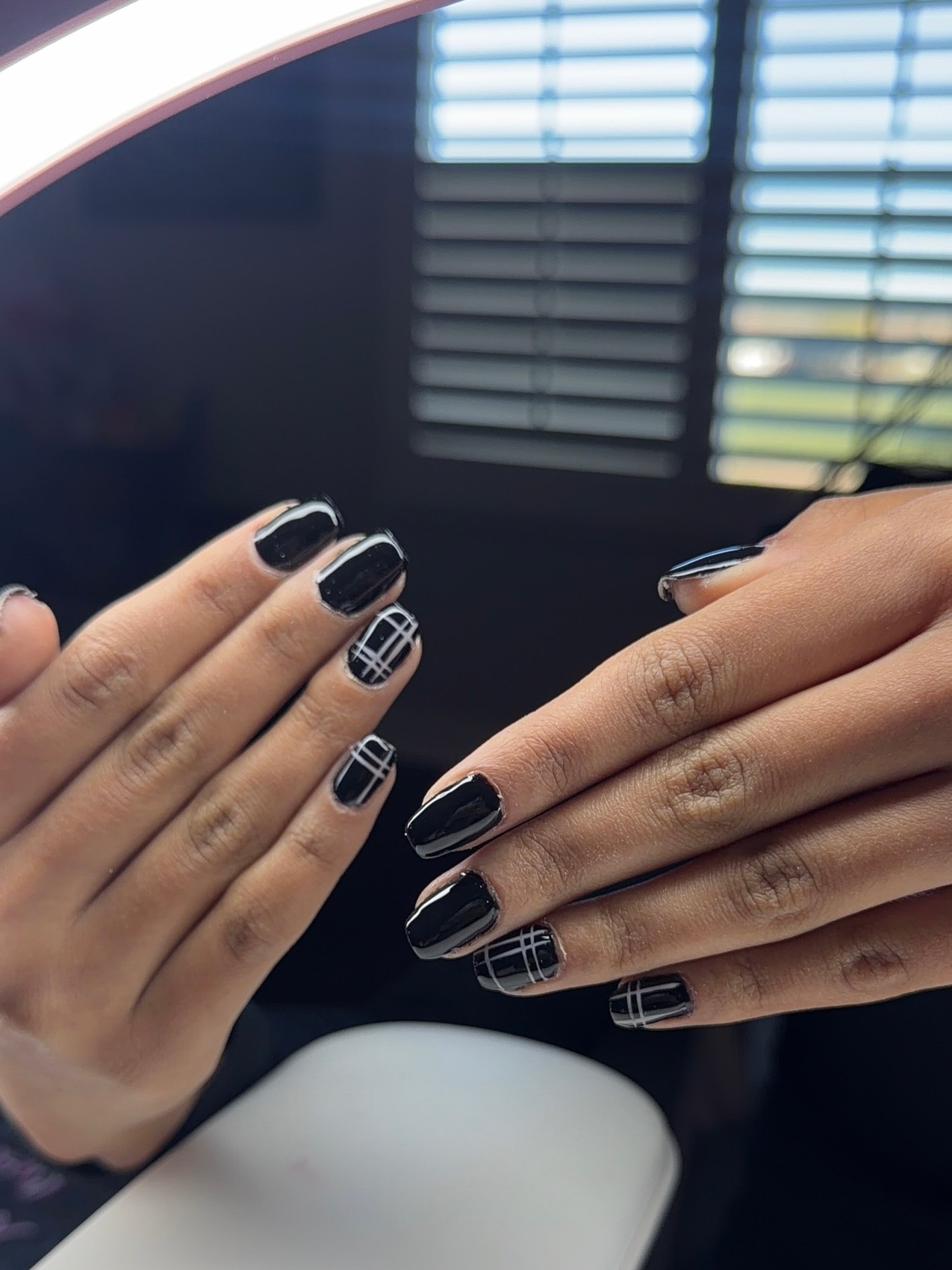 Black and white nail art by Eiman